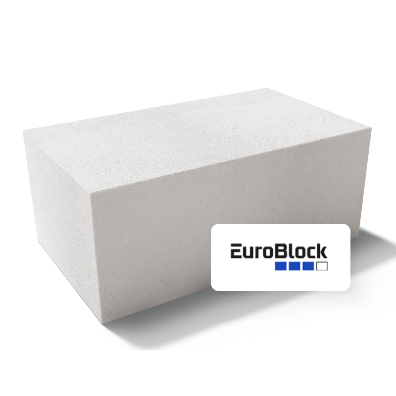  Блок стеновой из ячеистого бетона EuroBlock D500 600х300х250 (ровный)