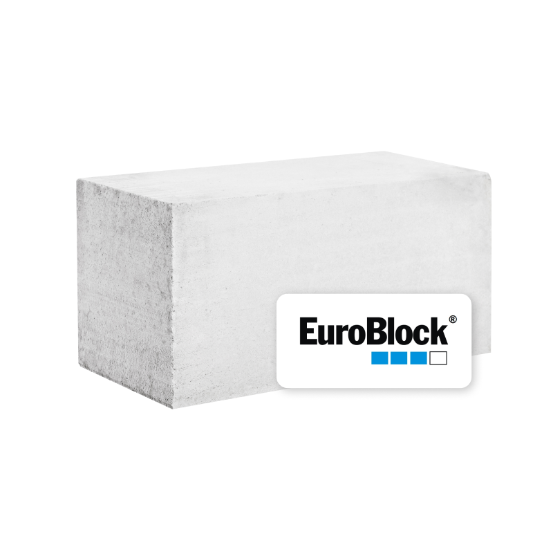  Блок стеновой из ячеистого бетона EuroBlock D500 600х200х250 (ровный)