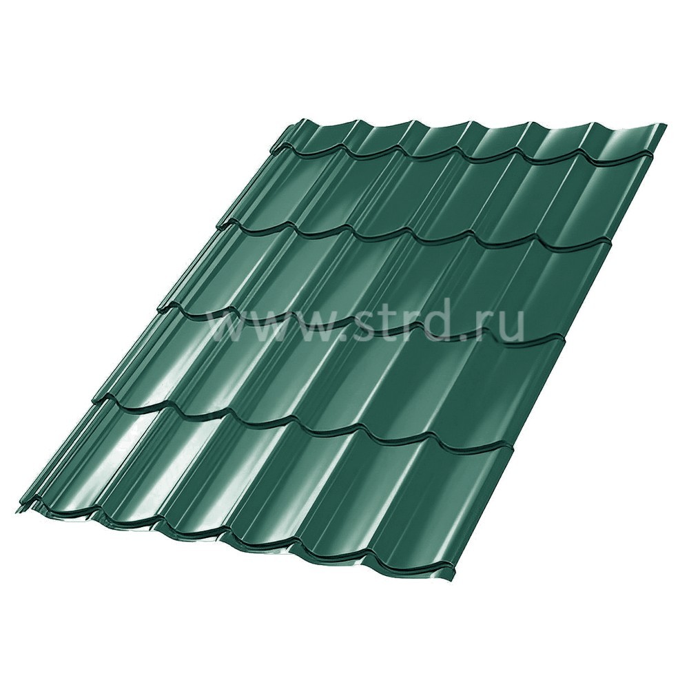 Металлочерепица СМ Классик 0.5мм Corundum 50 матовый Россия RAL 6005 (зеленый) Stynergy
