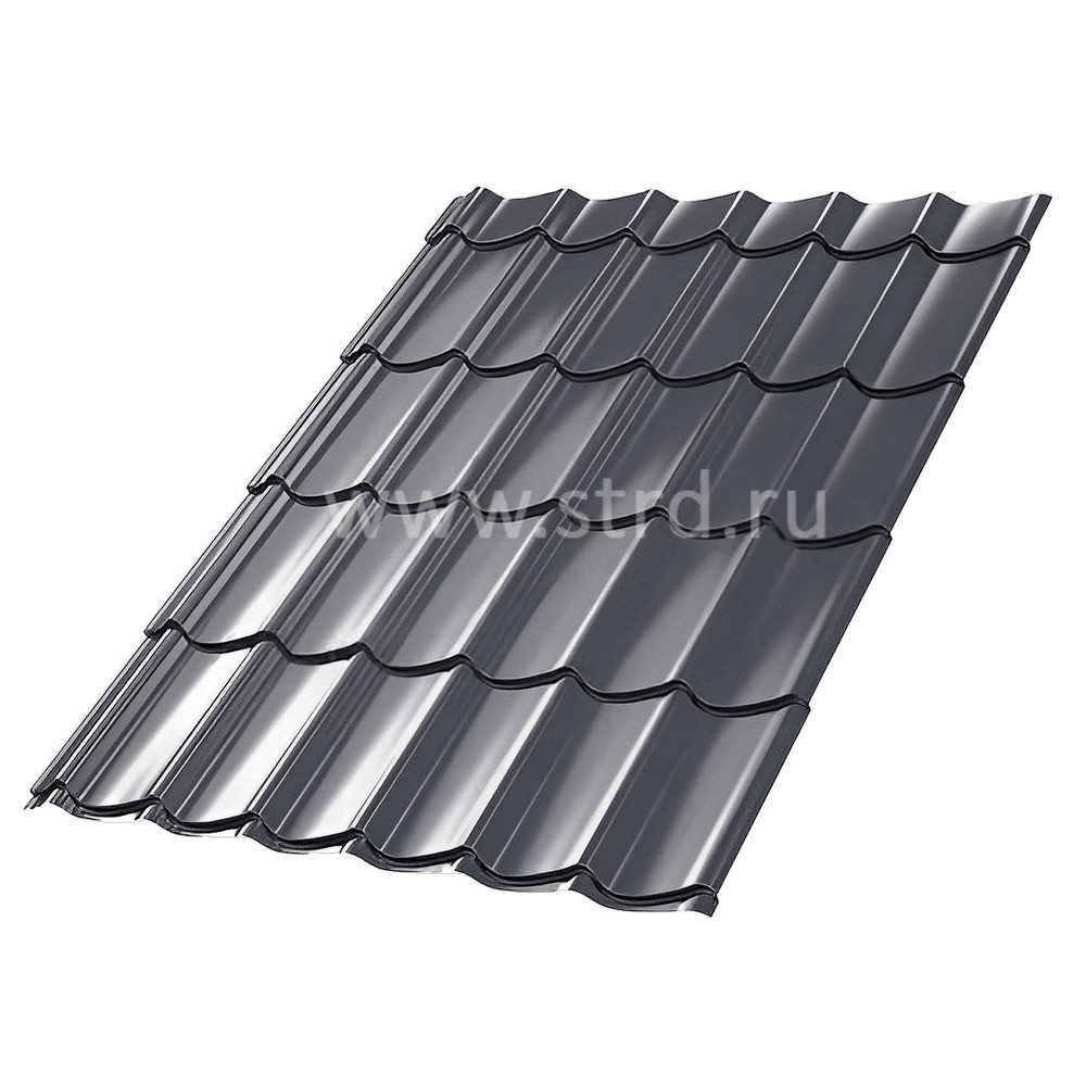 Металлочерепица СМ Классик 0.5мм Rooftop Кашемир матовый (Rooftop Ultra Matte) Россия RAL 7024 (серый) Stynergy