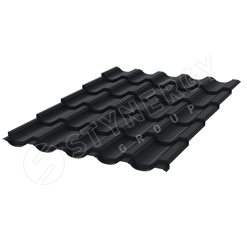 Металлочерепица Гарда (Garda) CORUNDUM50® RAL 9005 (глубокий черный) 0.50