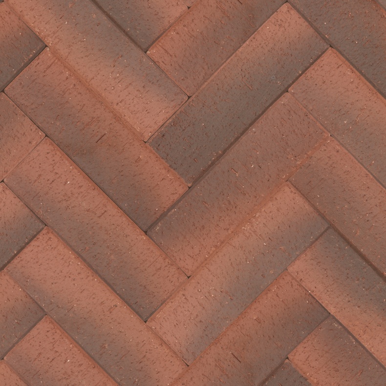 Брусчатка красная "Оксфорд" умбра лонг клинкер тротуарный