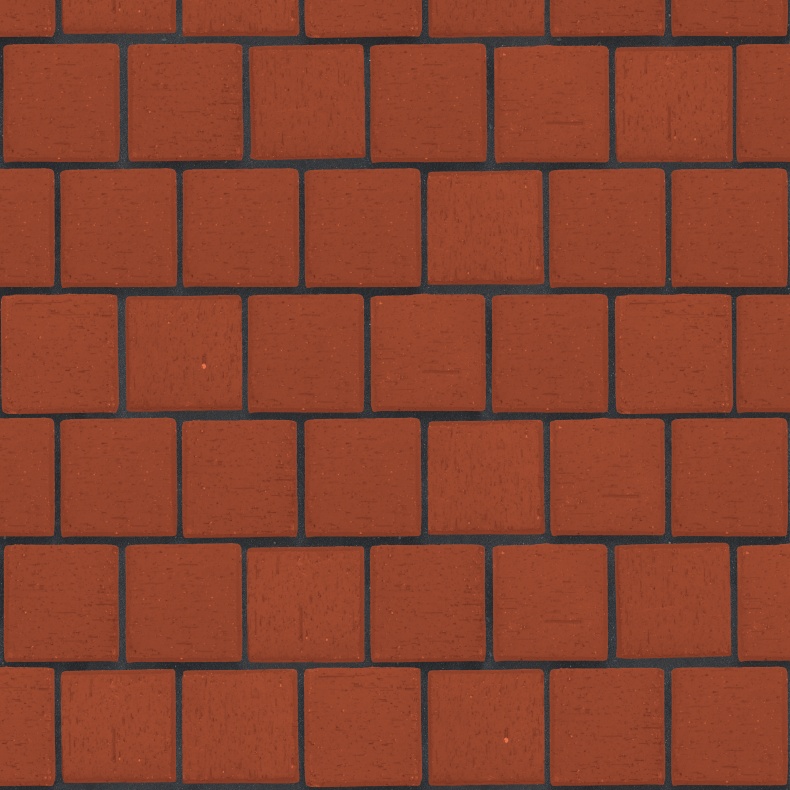 Брусчатка красная Лондон квадро (под распил) клинкер тротуарный