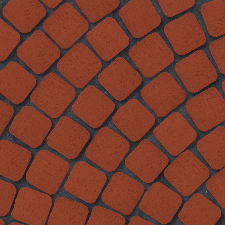 Брусчатка красная "Лондон" квадро R (под распил) клинкер тротуарный