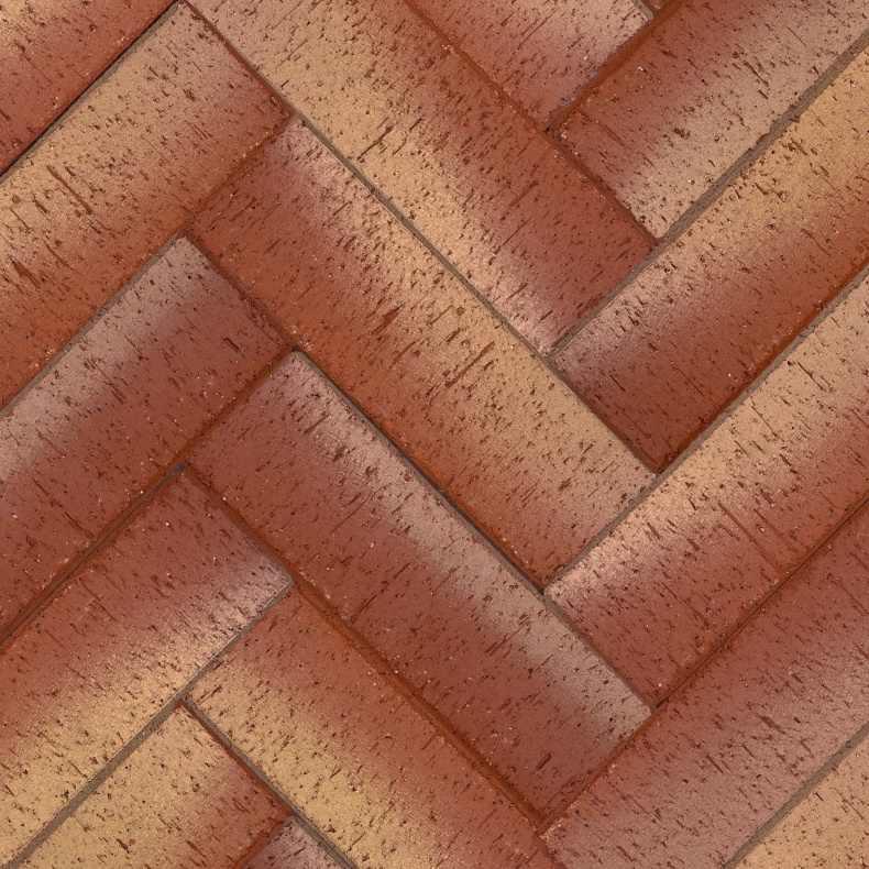 Брусчатка красная "Канны" золото лонг клинкер тротуарный