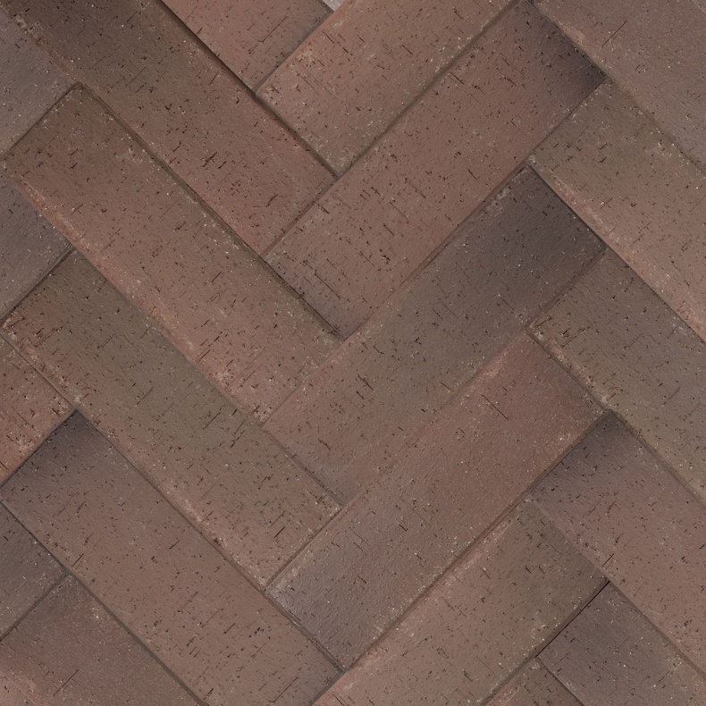 Брусчатка тёмно-красная флэш "Глазго" лонг клинкер тротуарный