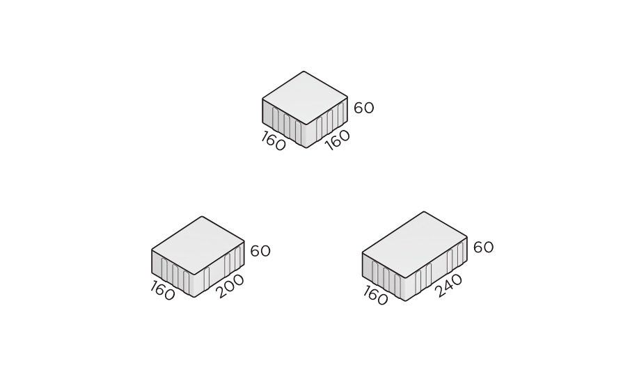  Тротуарная плитка Новый город Fumo Bello набор на м2  t=60
