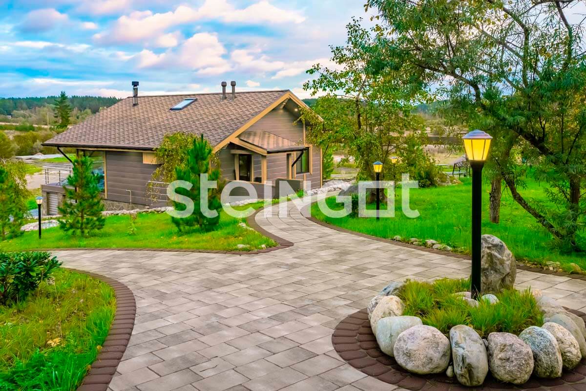  Тротуарная плитка Классика круговая Желтый набор на м2  t=60