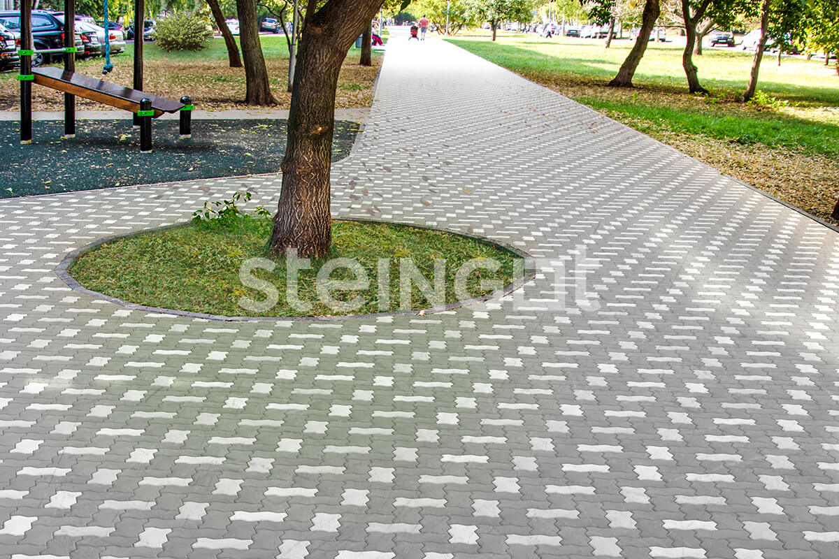  Тротуарная плитка Зигзаг сити Бежевый 225*112,5*80