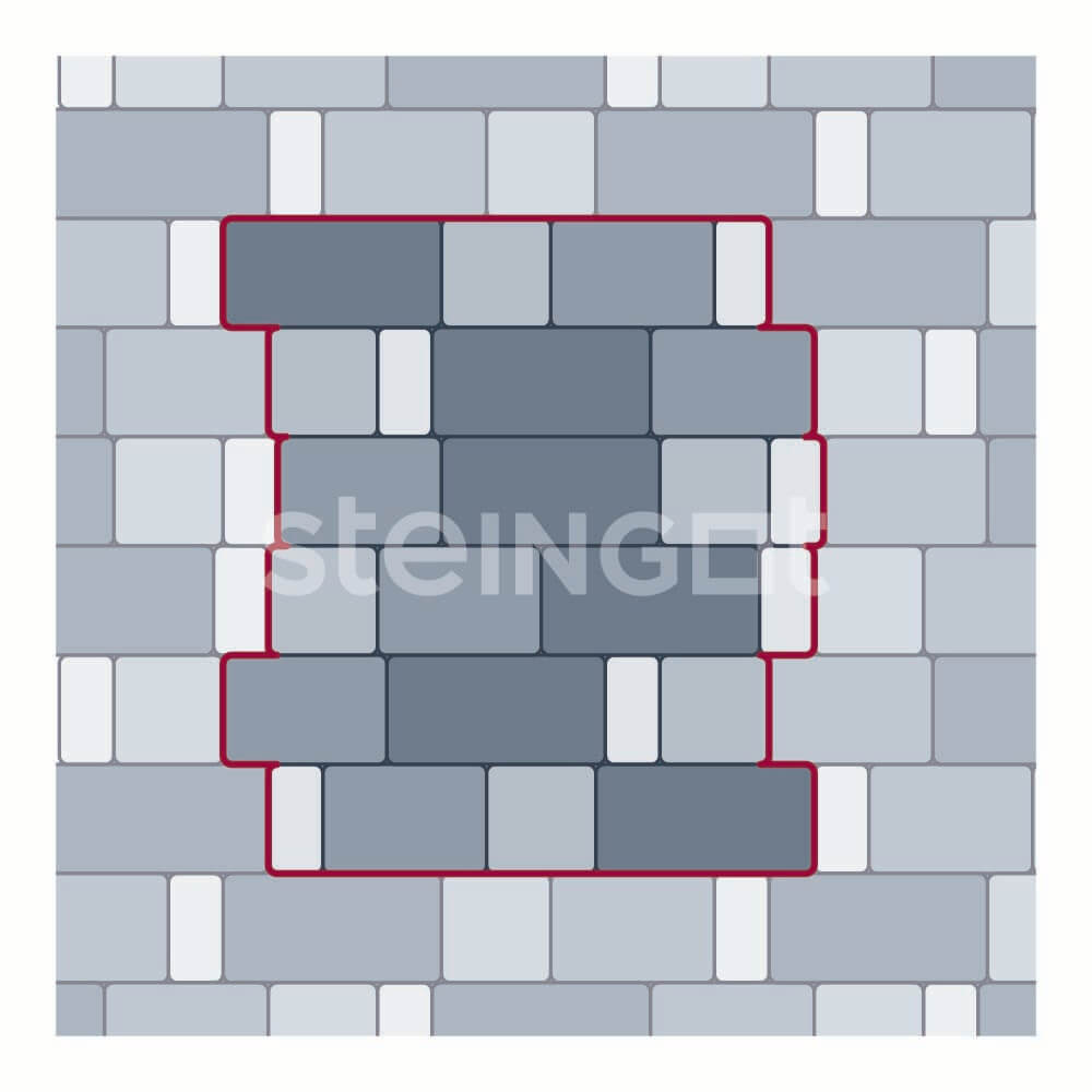  Тротуарная плитка Мюнхен Stein Silver набор на м2  t=60