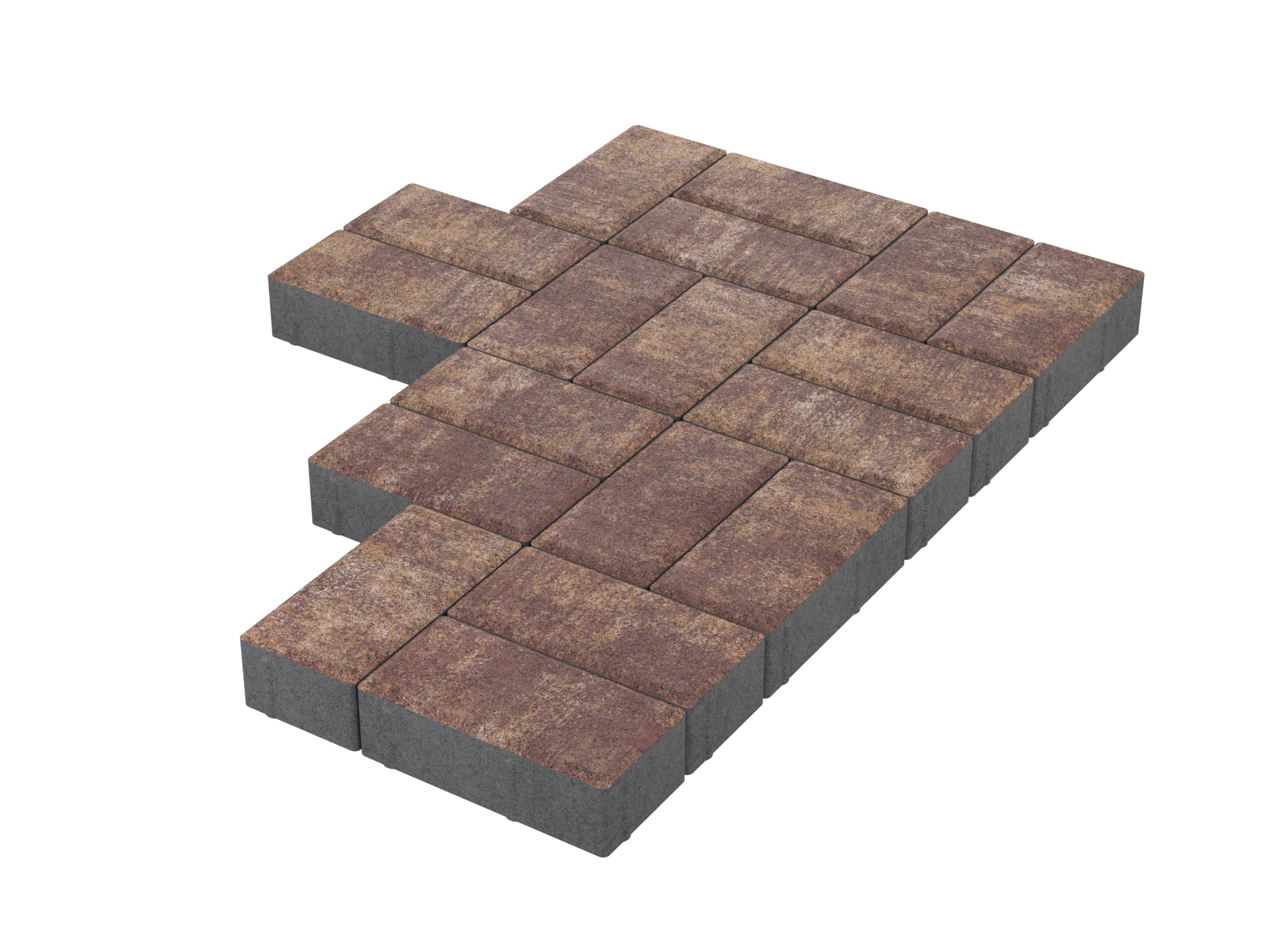 Тротуарная плитка Брусчатка Голден 200*100*40