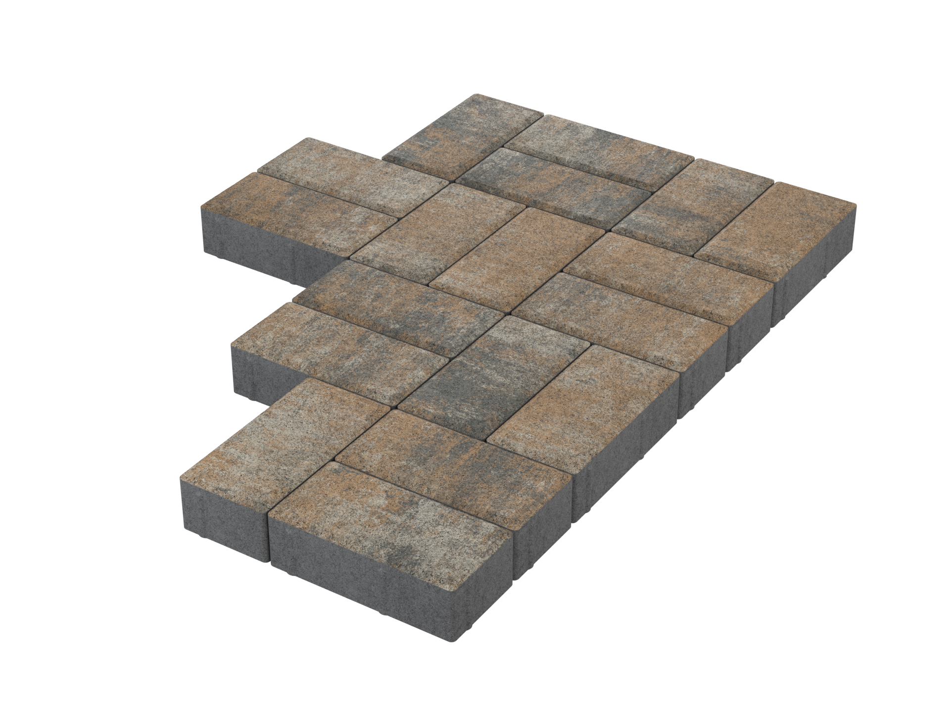 Тротуарная плитка Брусчатка Мокко 200*100*40