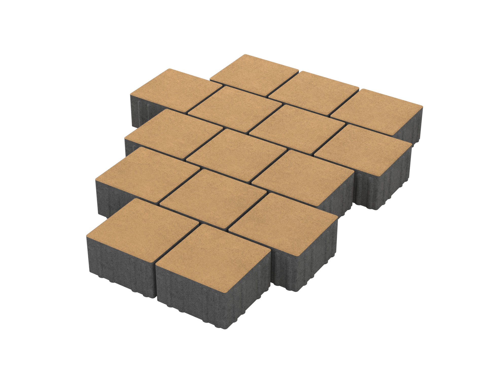 Тротуарная плитка Квадрат Коричневый 150*150*80
