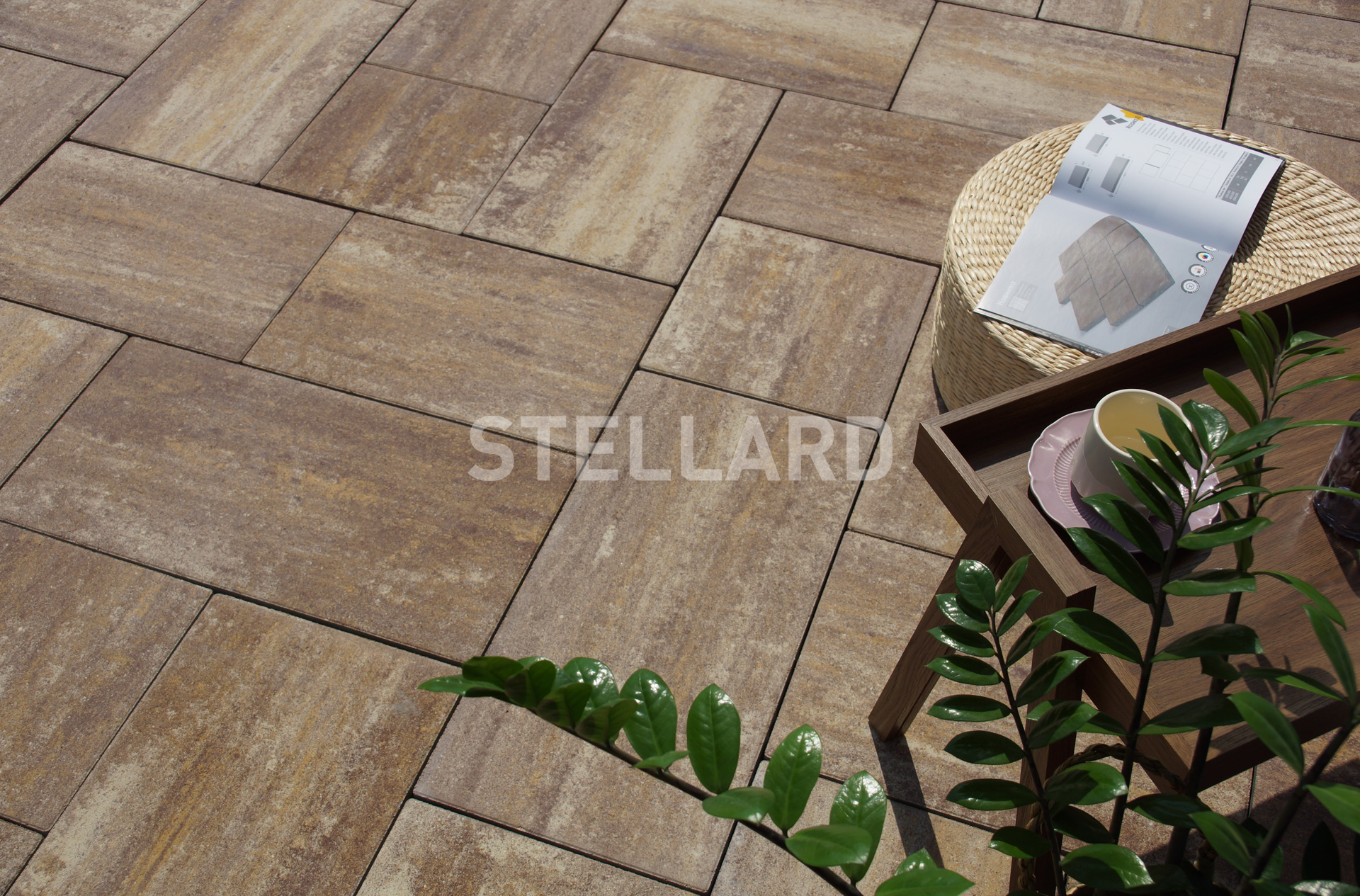 Тротуарная плитка Мозайка Голден набор на м2  t=60