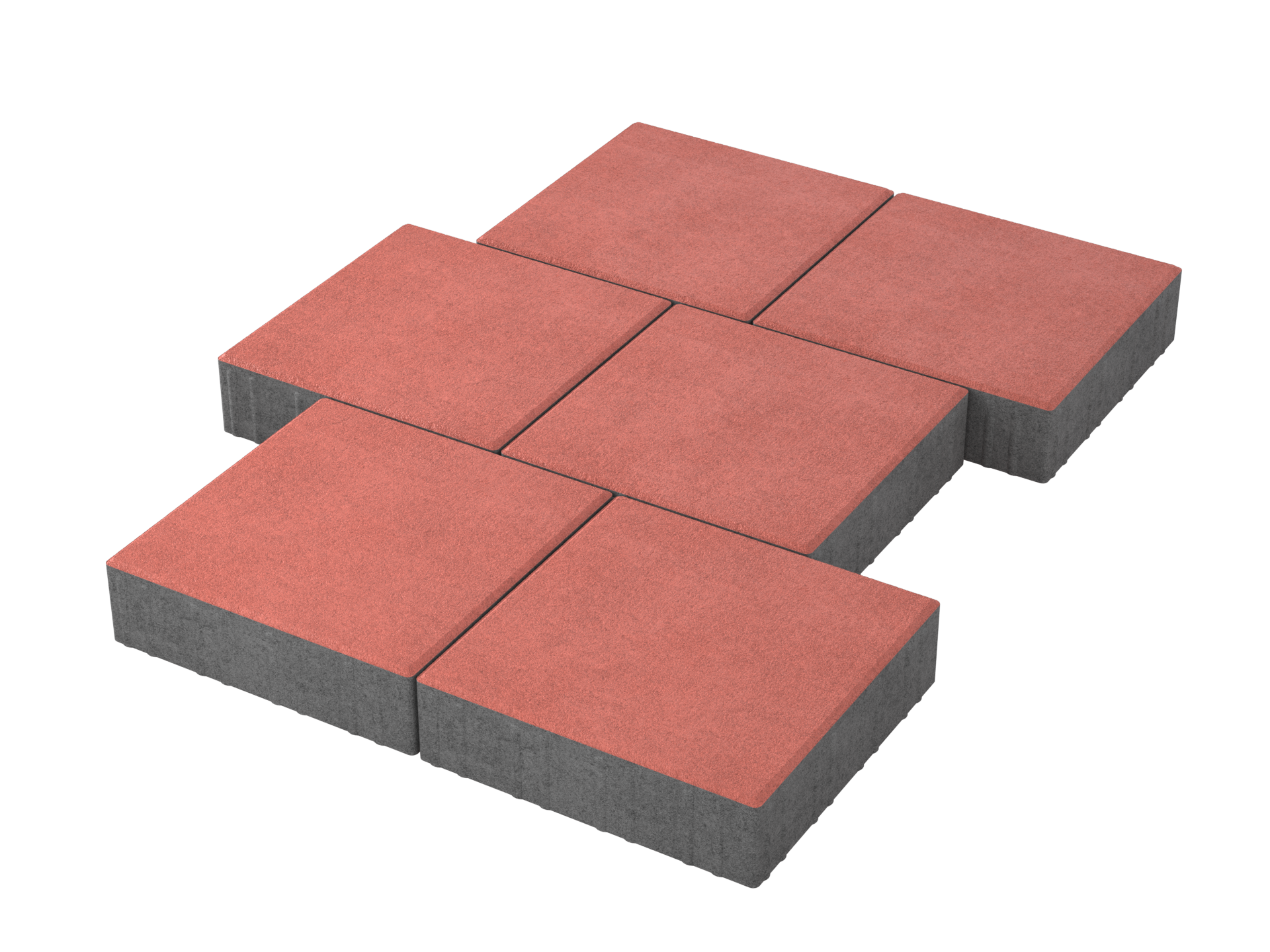 Тротуарная плитка Квадрат Бордовый 300*300*50