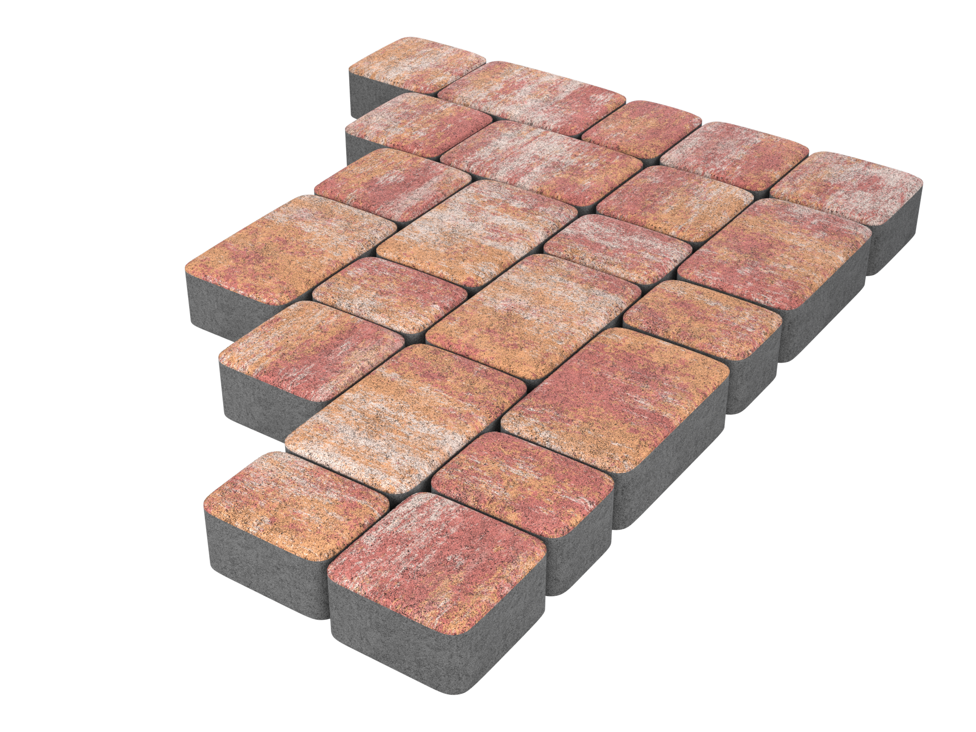 Тротуарная плитка Новый город Серый набор на м2  t=60