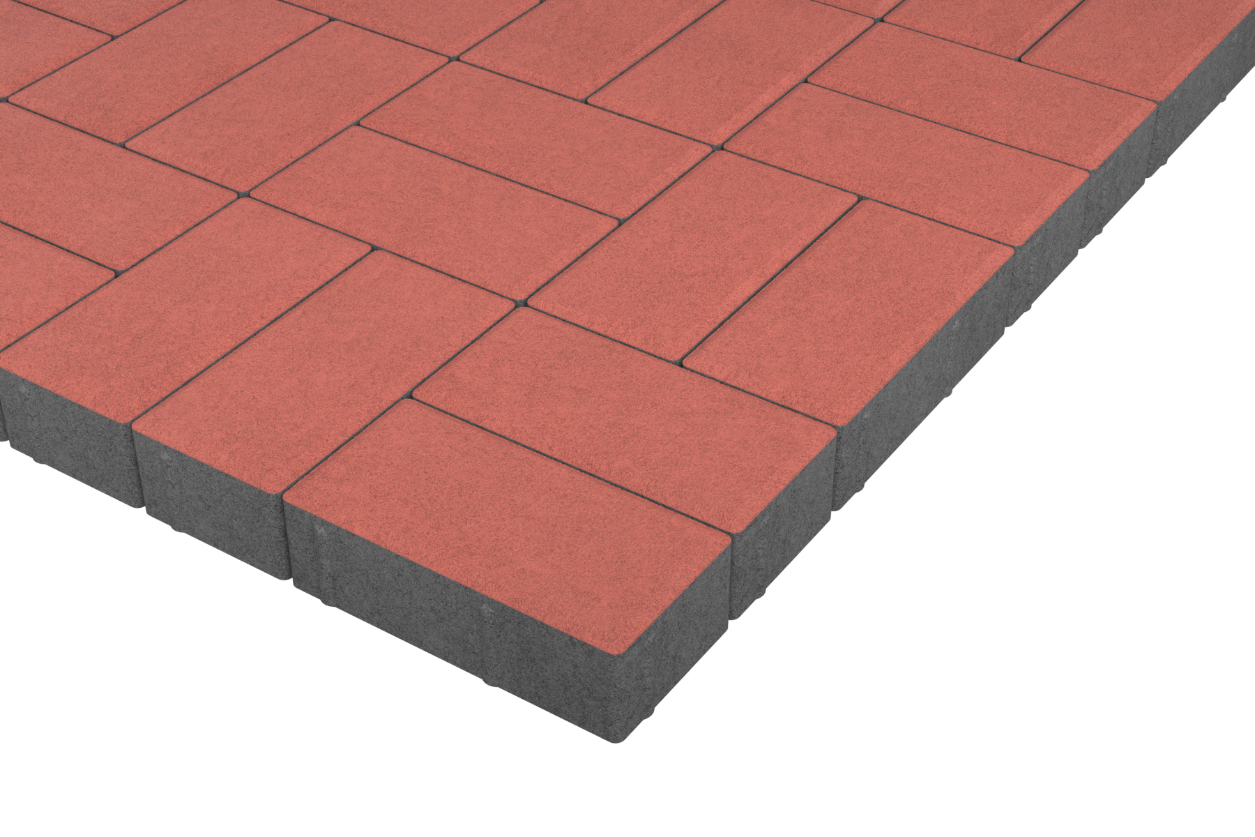 Тротуарная плитка Брусчатка Бордовый 200*100*60