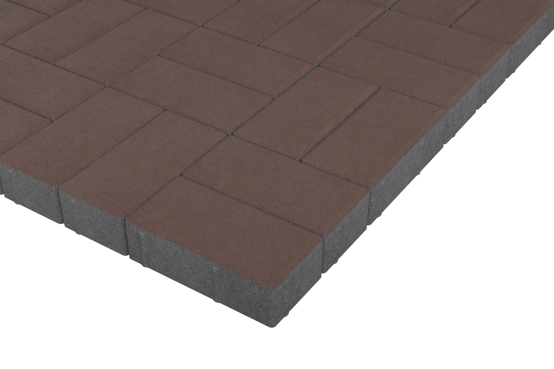 Тротуарная плитка Брусчатка Красный 200*100*40