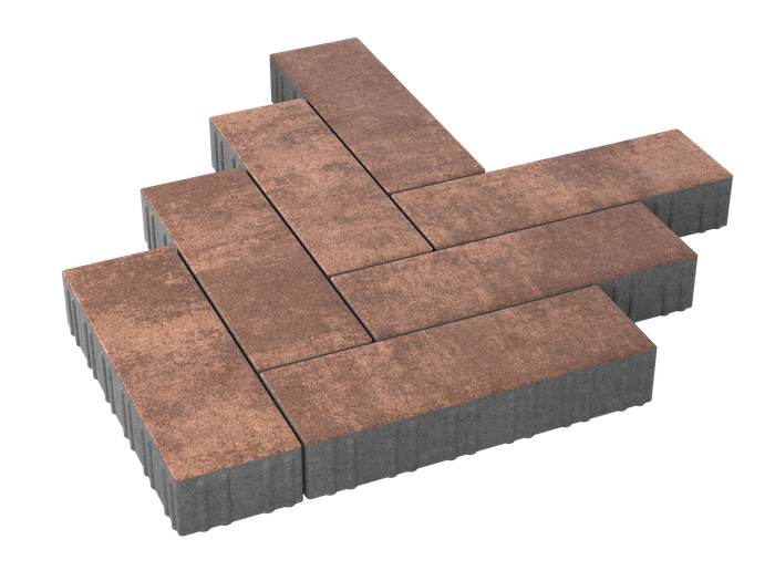 Тротуарная плитка Паркет Санрайз 450*150*80